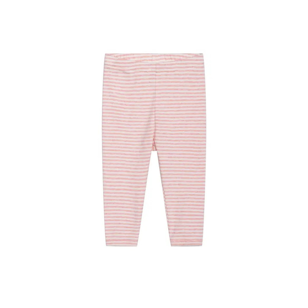 Baby Stribet Leggings - CORAL/OW - 62 / 3 MDR.