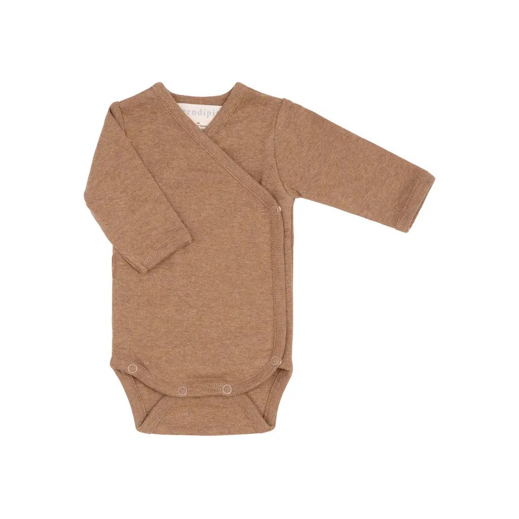 Nyfødt Slå-om Body - Almond - 50 CM