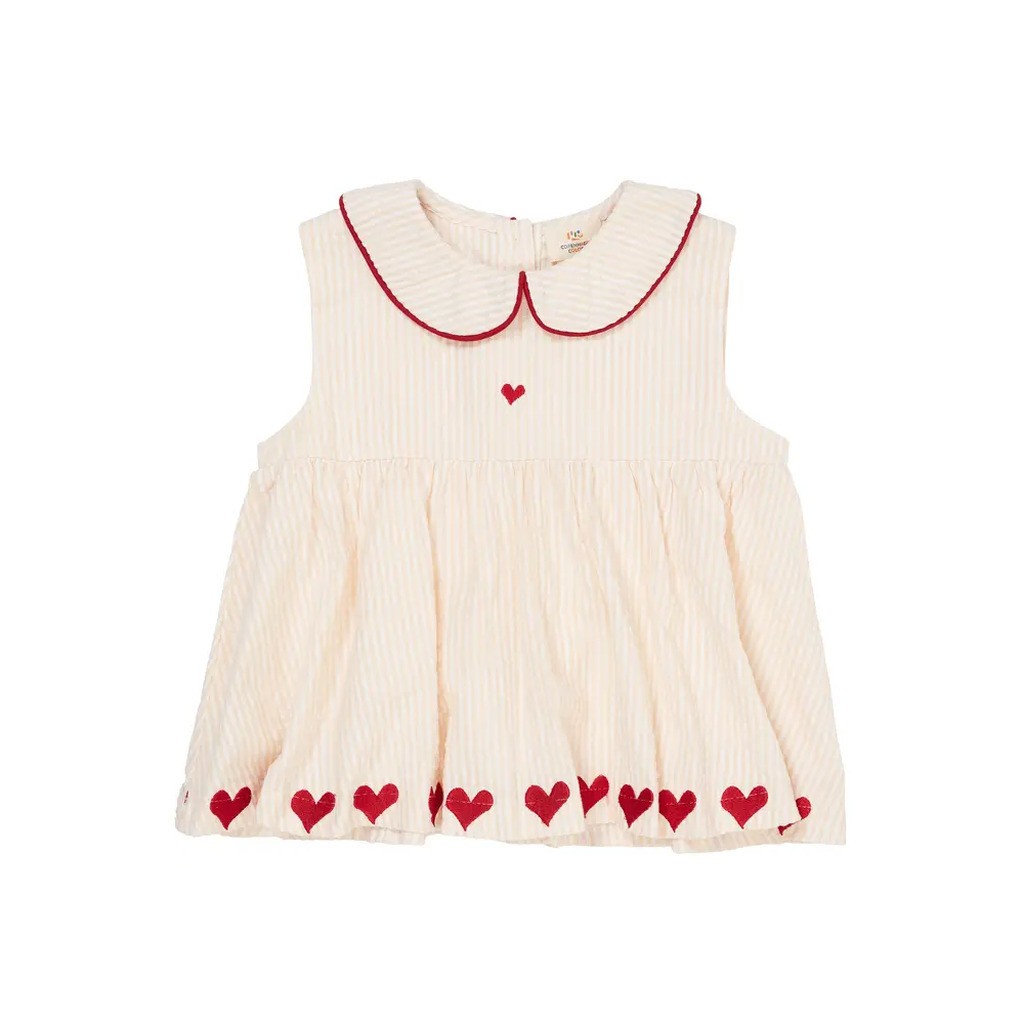 Bæk og bølge bluse m. hjerter - DUSTY ROSE - 92