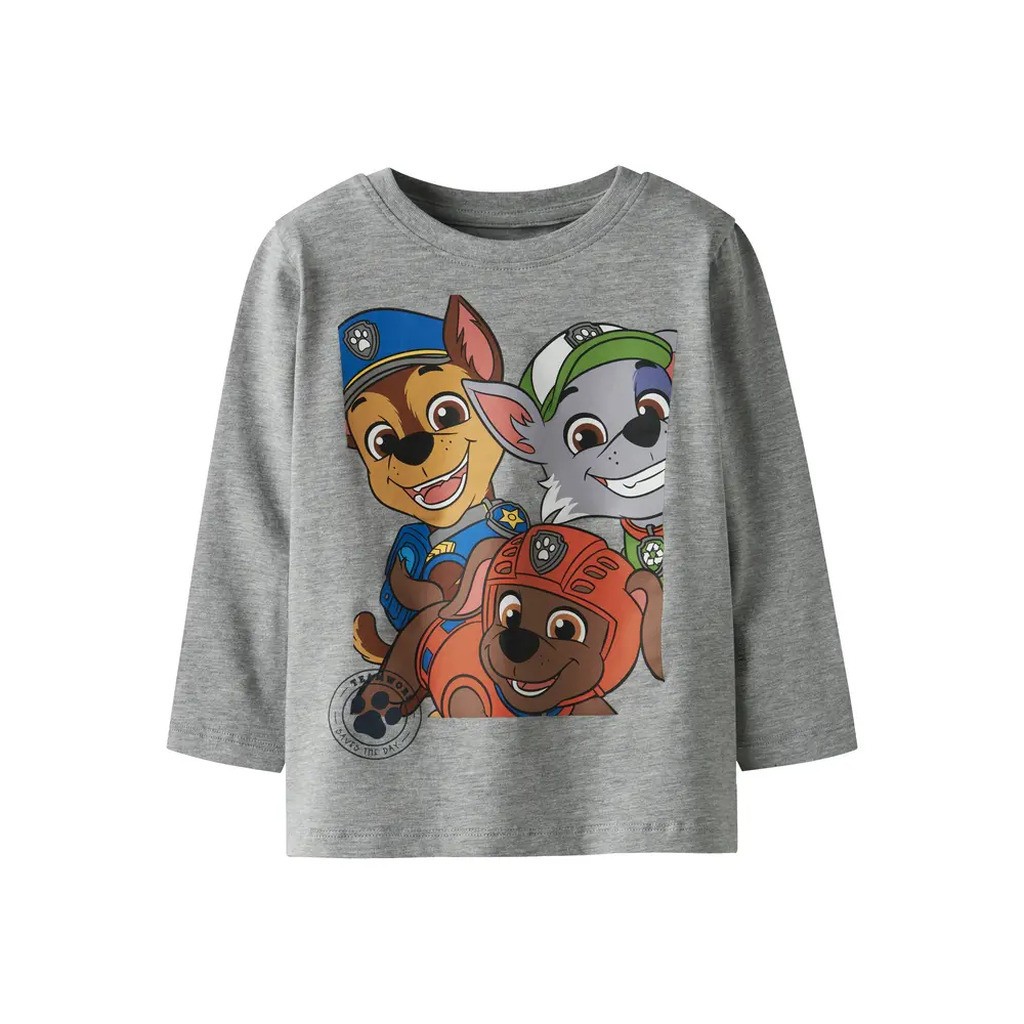 Nitin Paw Patrol Trøje - Grey Melange  - 98