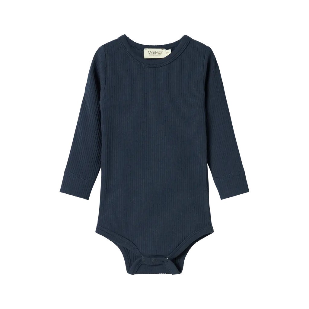 Plain Langærmet Body - Pilot navy - 80