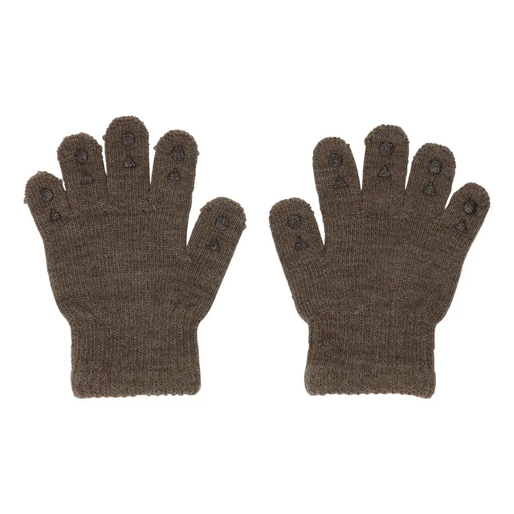 Uld Fingervanter - BROWN MELA - 2-3 ÅR