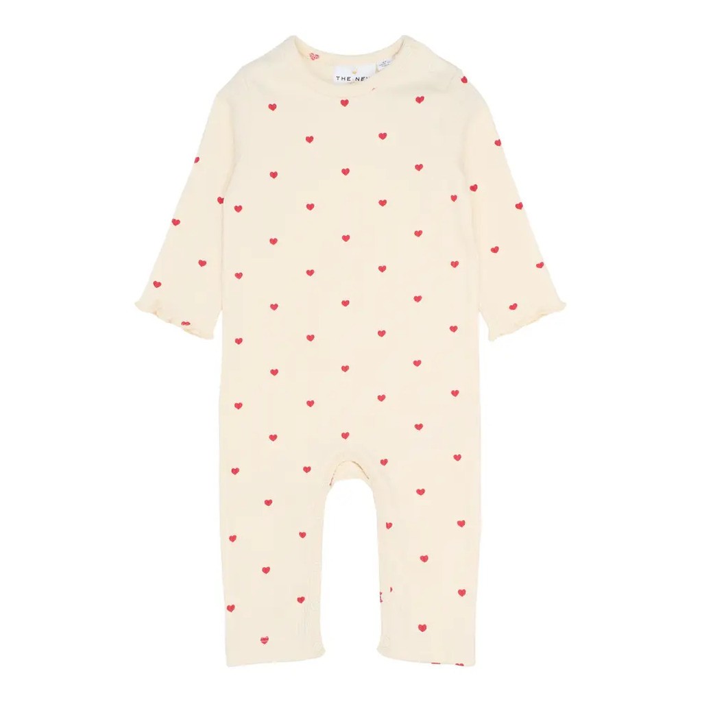 Holiday Heart Rib Jumpsuit - GARDENIA - 56