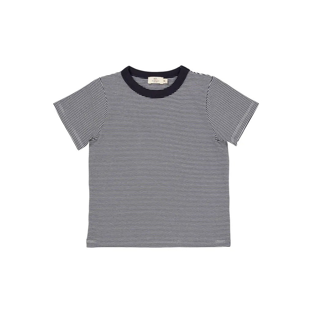 Stribet t-shirt - NAVY - 110