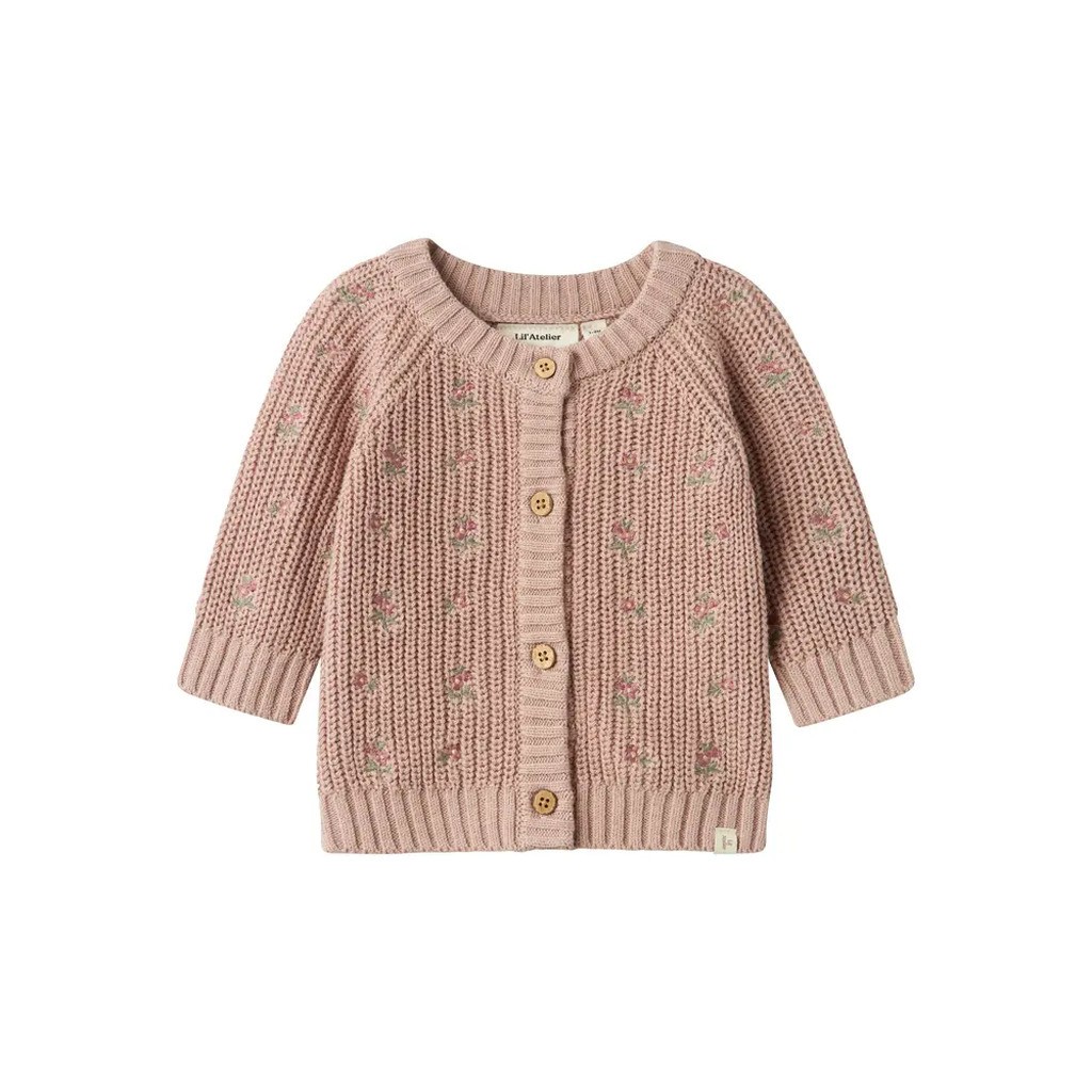 Emlen langærmet strik cardigan - SHADOW GRAY - 62