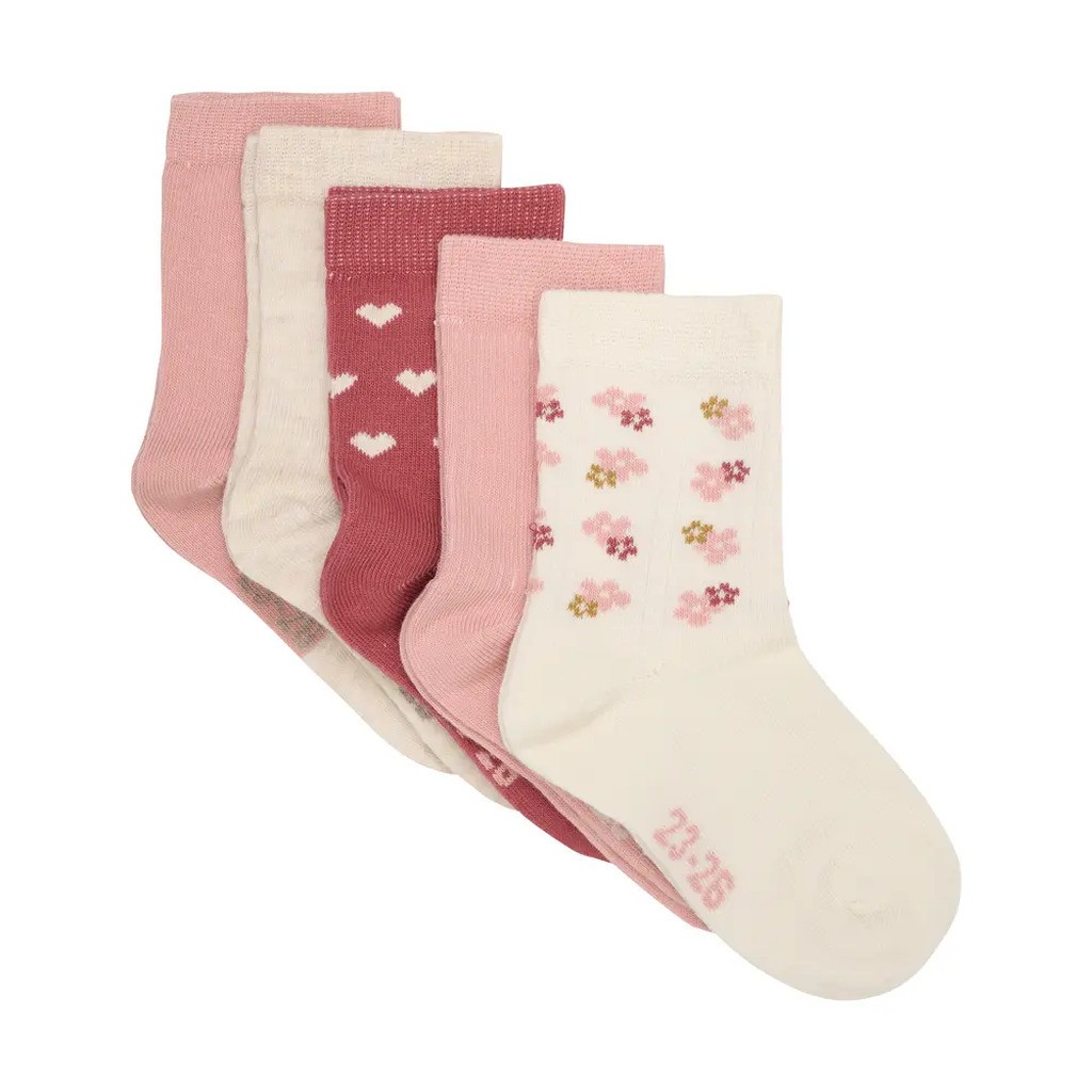 Strømpe m. mønster (5-pak) - Rose Cloud - 15/18