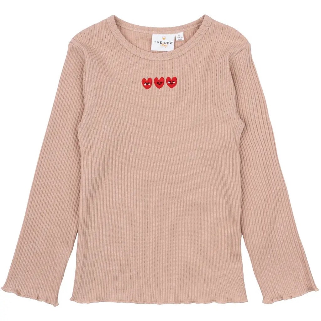 Neve LS Rib T-shirt - ADOBE ROSE - 80