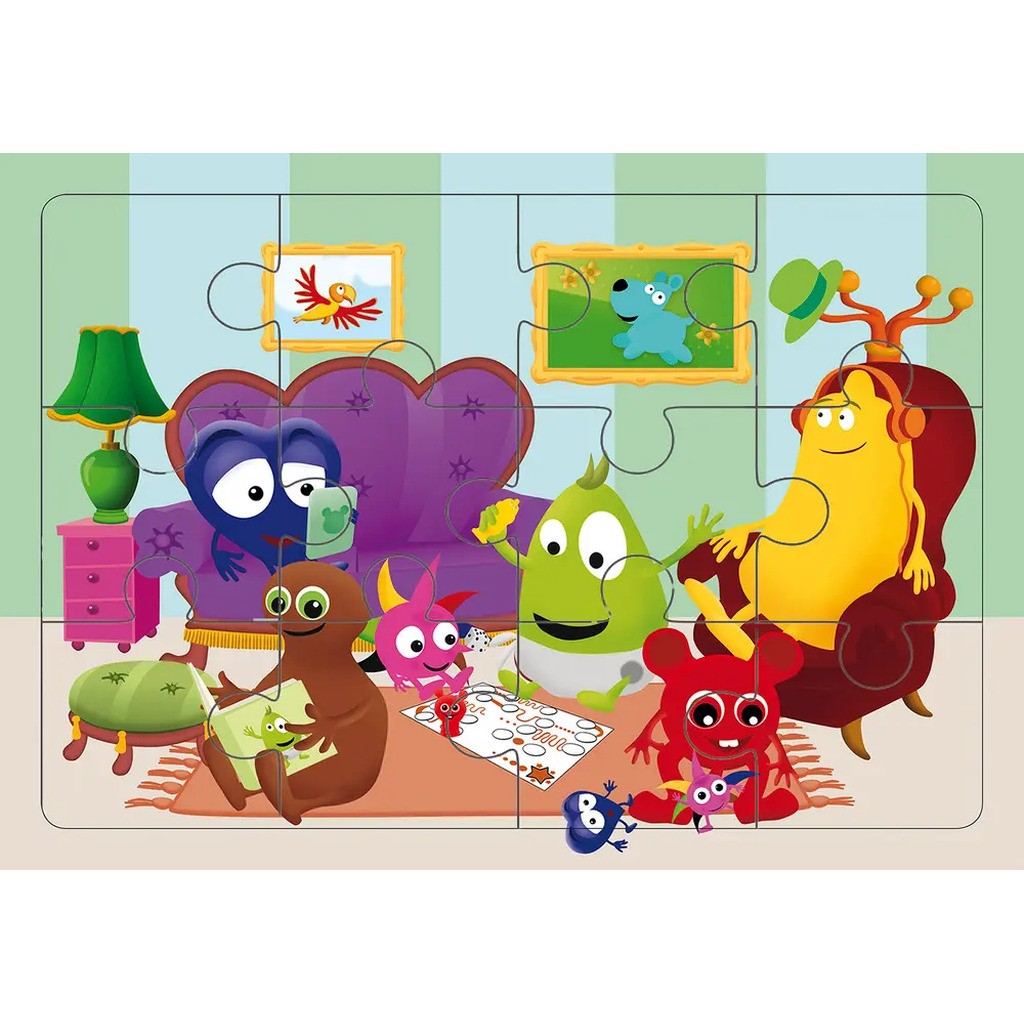 Puslespil i træ med hverdagsmotiv