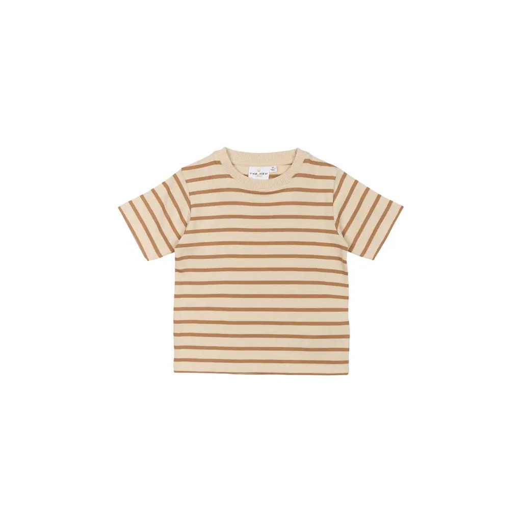 Nat Uni T-shirt - Indian tan striped - 104