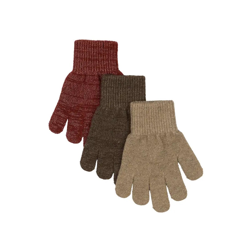 Magic handsker 3 pak med lurex - Doeskin - 4-7 ÅR