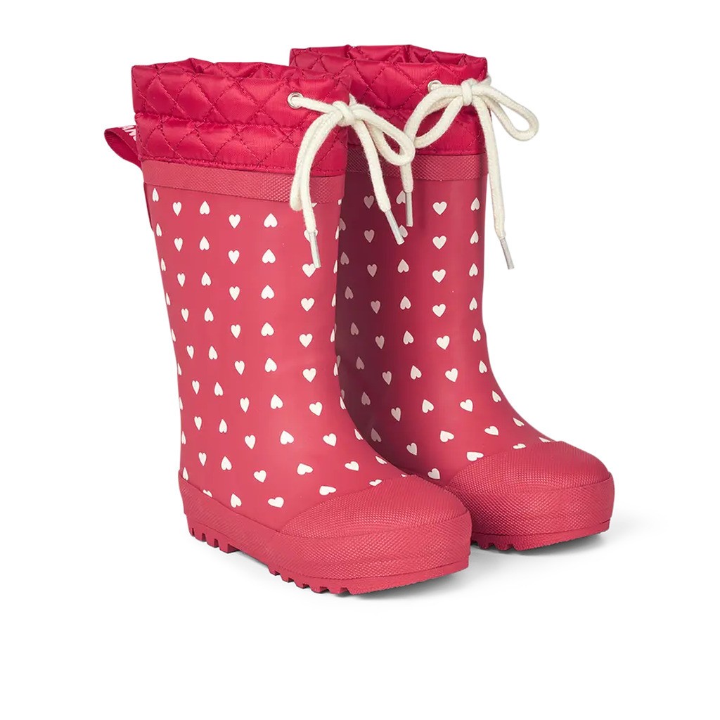 Thermogummistøvle - Red hearts - 24