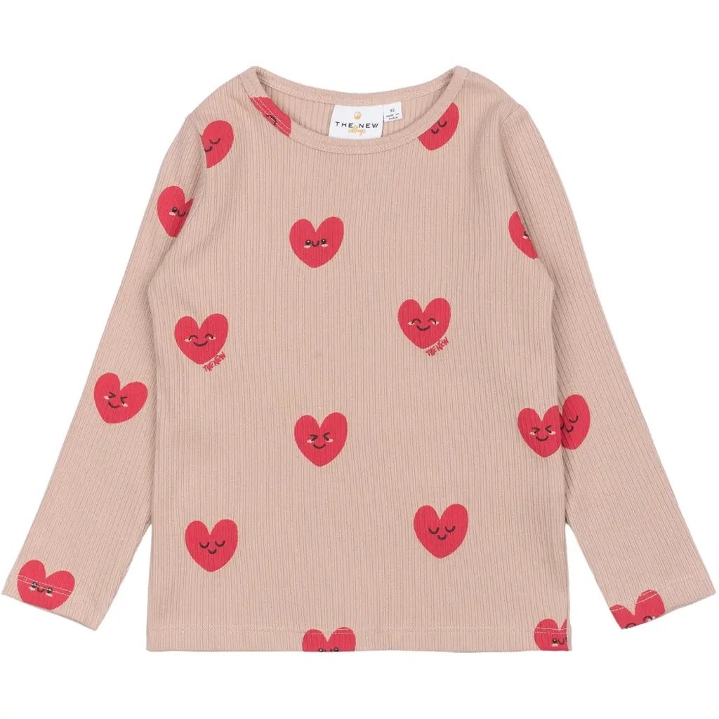Nynne LS Rib T-shirt - ADOBE ROSE - 92