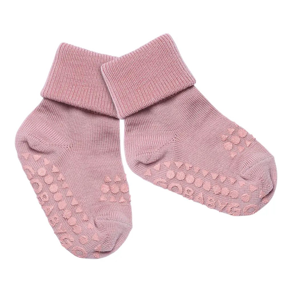 Skridsikre Strømper -  Merino Uld - Rose blush - 27/30