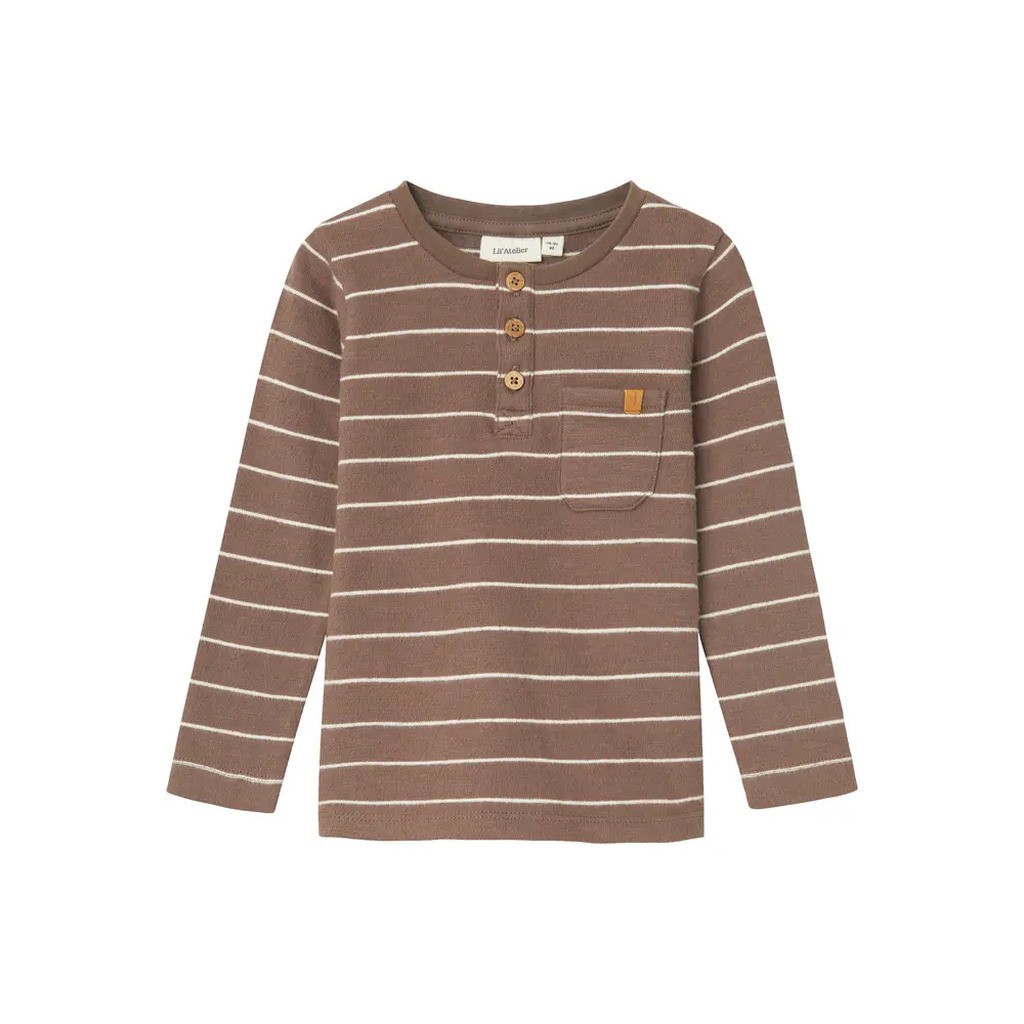 Salim langærmet slim top - SHITAKE - 98