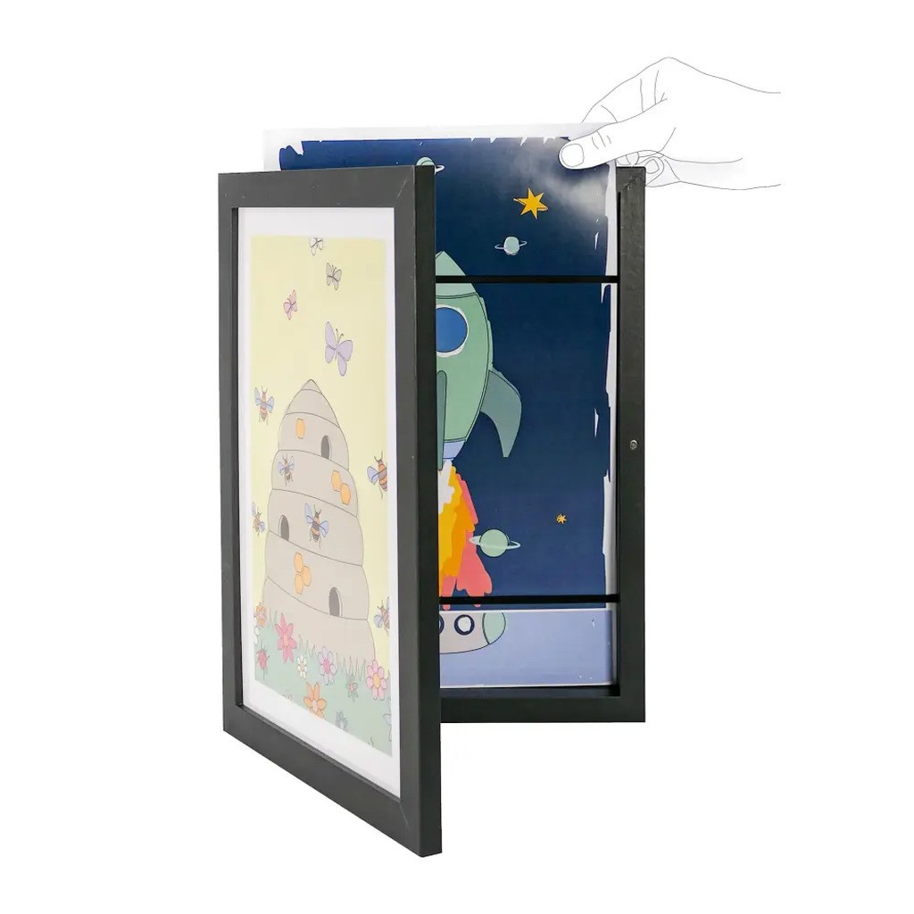 Billedramme til tegninger - A4 - Black