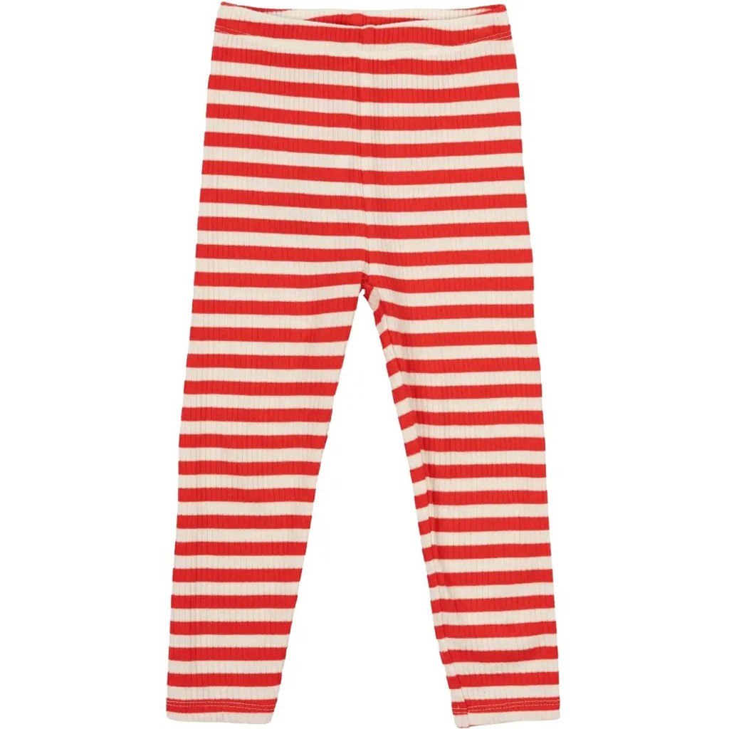 Fro Uni Rib Leggings - Red striped - 98