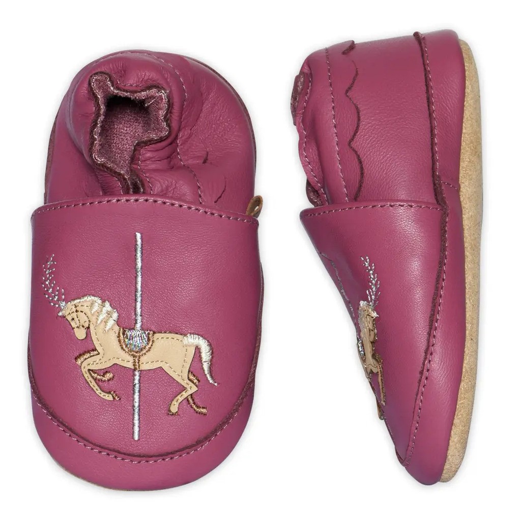 Karrusel læder hjemmesko - Red Violet - 20/21