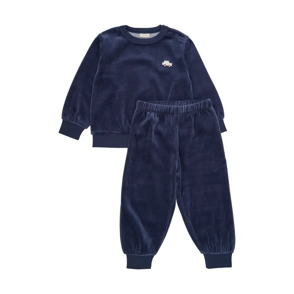 Velour Jogging sæt - Vintage blue - 98