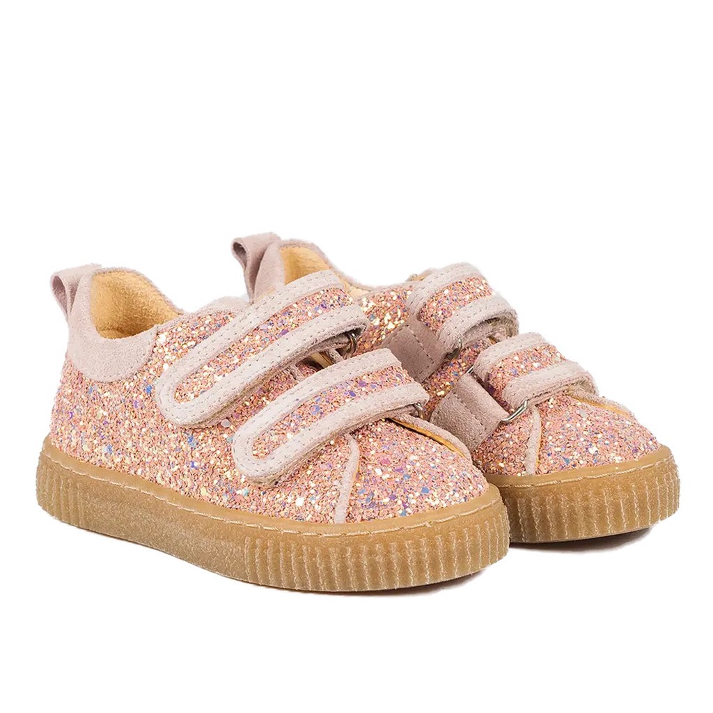 Sneaker med velcrolukning - Rose Glitter/Pale Rose - 27