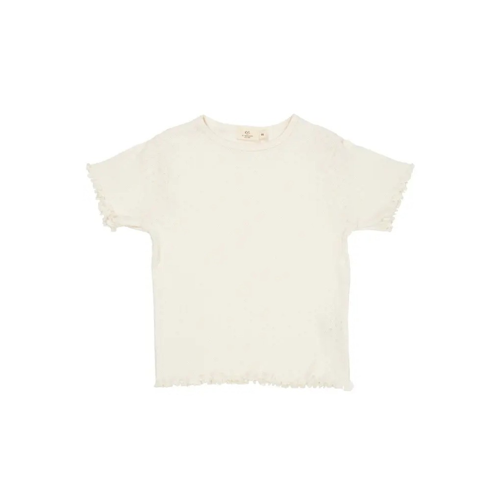 Sommer pointelle t-shirt - CREAM - 116