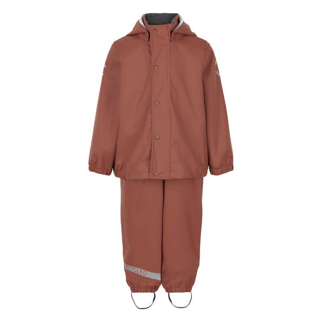 Mikk-Line -  PU Regntøj w. Susp. - Russet - 80