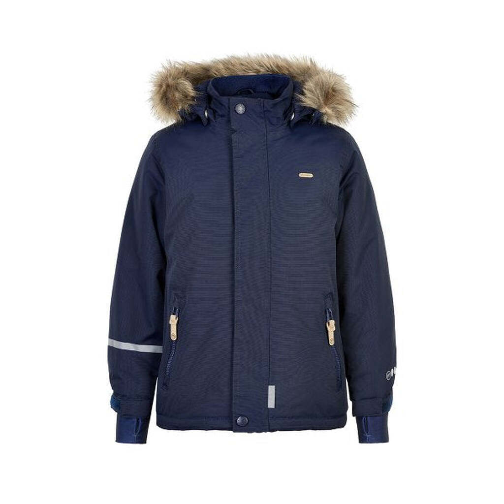 Minymo - Tussor Vinterjakke m. Pels - Navy - 98