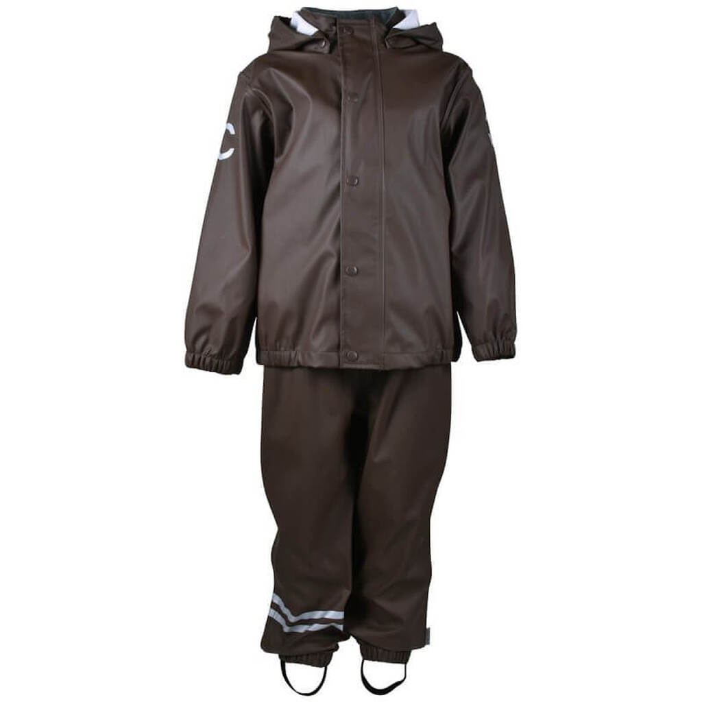 Mikk-Line -  Basic PU Regntøj - Chocolate Brown - 104