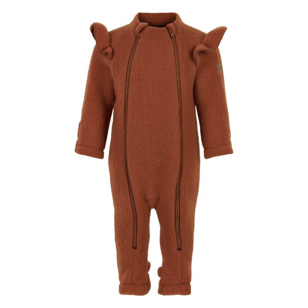 Mikk-Line - Køredragt Wool Double Zip Frill Suit - Ginger Bread - 92