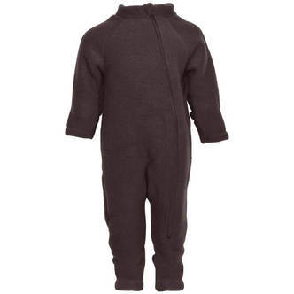 Mikk-Line - Køredragt Wool Baby Suit - Chocolate Brown - 86