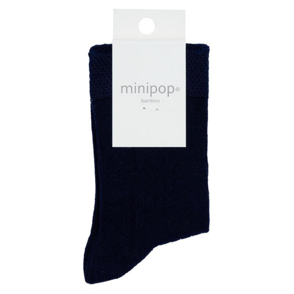 MiniPop -  Bamboo Ankle Socks - Navy - 31-34 (7-8 år)