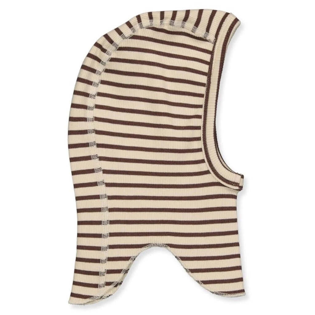Petit Piao -  Belaclava Elefanthue Modal Striped - Coffee/Cream - 74/86