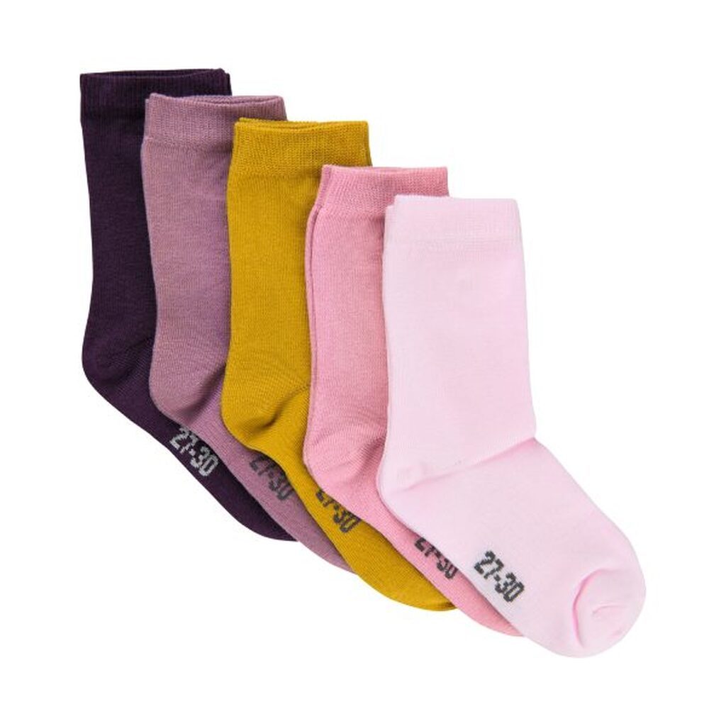 Minymo - Strømper 5-pak - Shadow Purple - 27-30