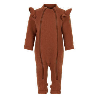 Mikk-Line - Køredragt Wool Double Zip Frill Suit - Ginger Bread - 86
