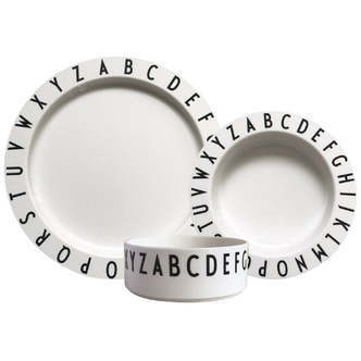 Design Letters -  Eat & Learn plate set - White - One size