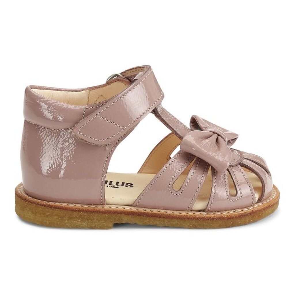 Angulus -  Begyndersandal m. sløjfe og velcro - Rose - 22
