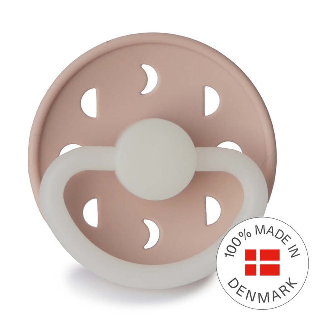 FRIGG - Moon Phase Round Silicone Pacifier Size 2 - Blush Night