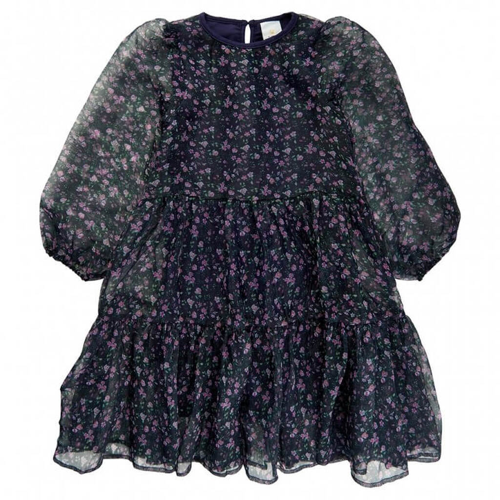 THE NEW - Arganza L_S Dress - Flower AOP - 7/8 år