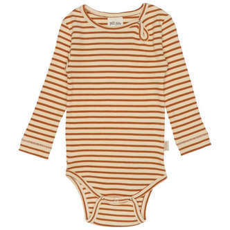 Petit Piao -  Body L/S Modal Striped - Curry/Cream - 56