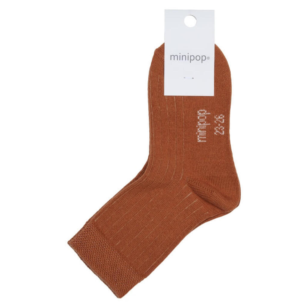 MiniPop -  Bamboo Ankle Socks - Camel - 23-26 (3-4 år)