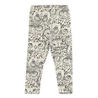 Soft Gallery - Paula Leggings AOP Owl - Cream - 68/6 mdr.