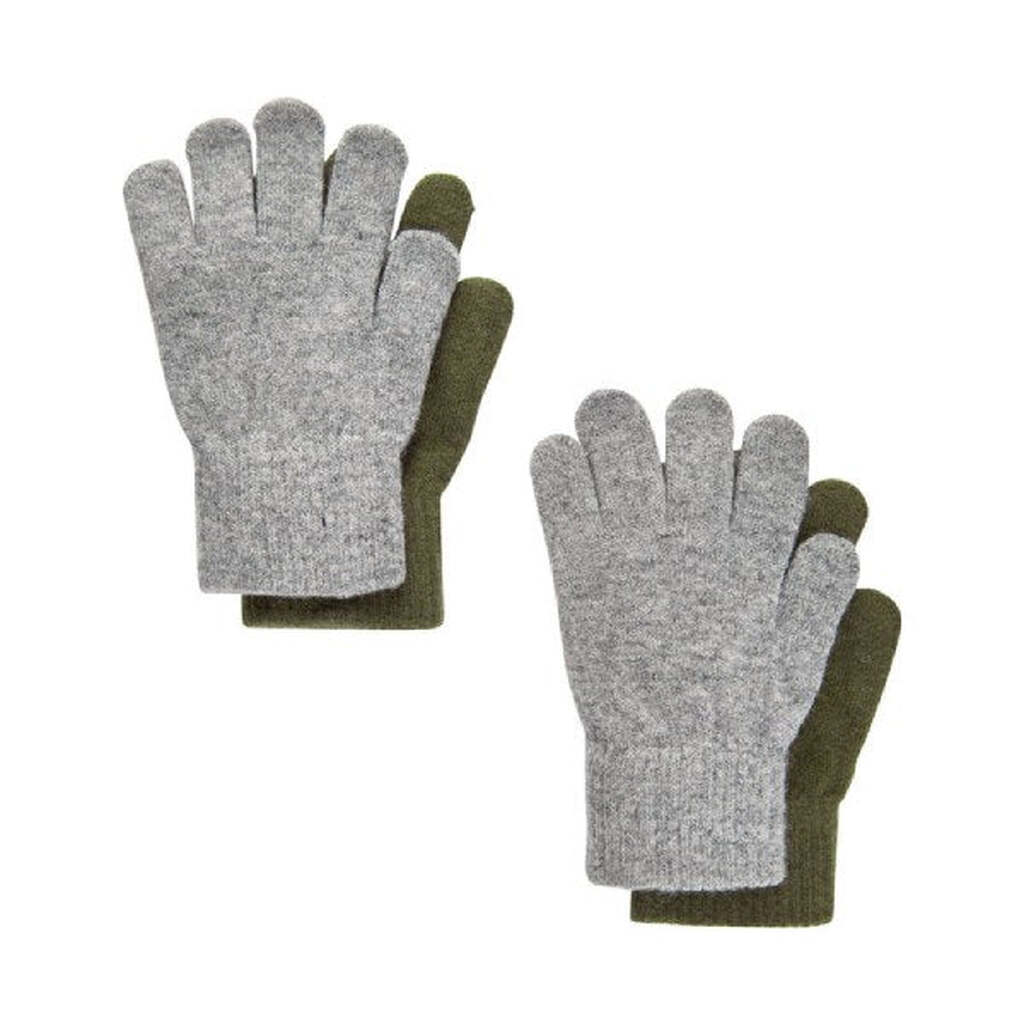CeLaVi - Magic Uld Handsker 2-pak - Military Olive - 7-12 år
