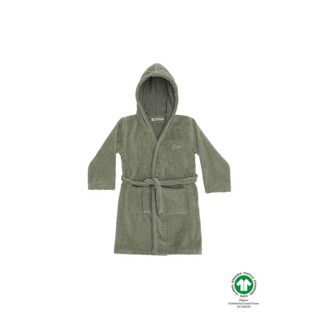 Soft Gallery -  Badekåbe - Oil Green Fish - 2-3 år (92-98)