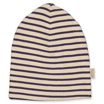 Petit Piao -  Beanie Hat Modal Striped - Coffee/Cream - 98/110