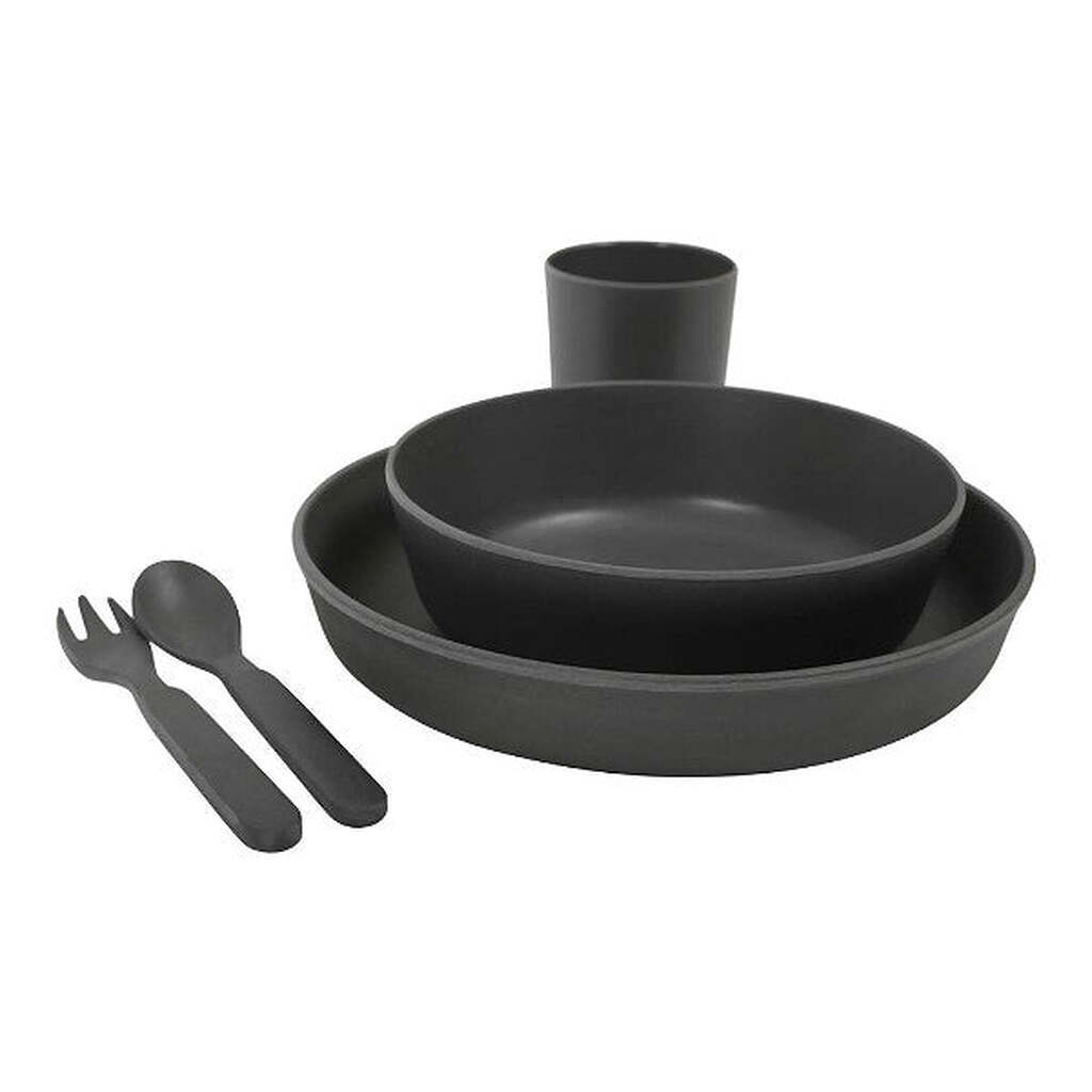 Filibabba -  Bambus Spisesæt - Dark Grey - One size