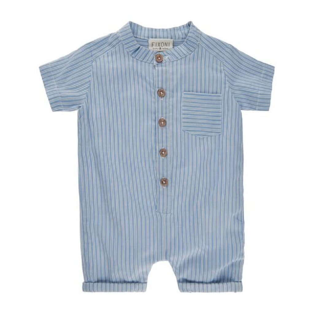 Fixoni - Sommerdragt Romper Woven - Faded Denim - 92