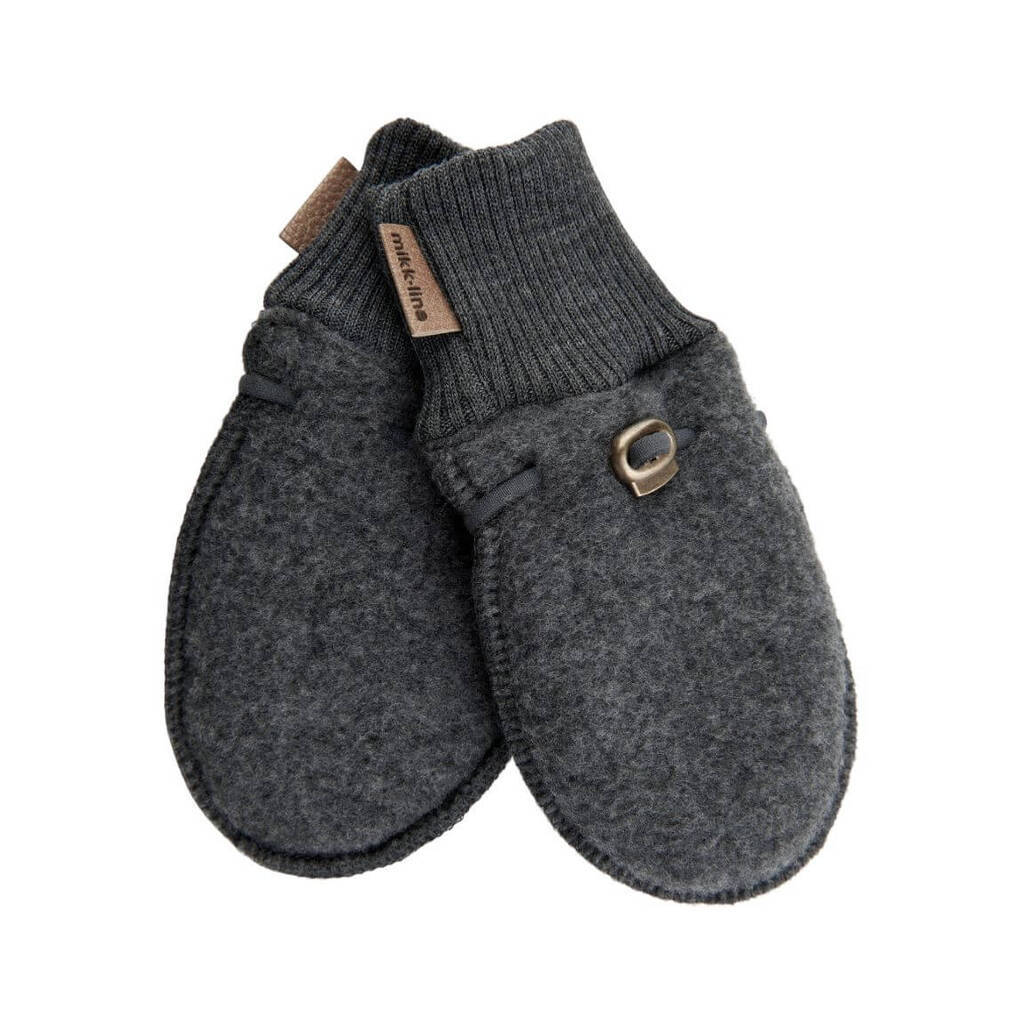 Mikk-Line - Wool Mittens - Anthracite Melange - 74/80