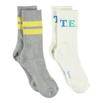 Molo - Norman Strømper 2-pak - Light Grey Melange - 27-30