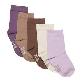 Minymo - Strømper 5-pak - Very Grape - 31-34