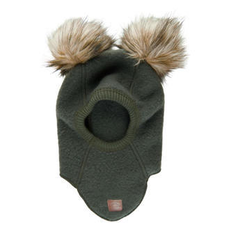 Mikk-Line - Wool Fullface w. Pom Pom - Forest Night - 62/68