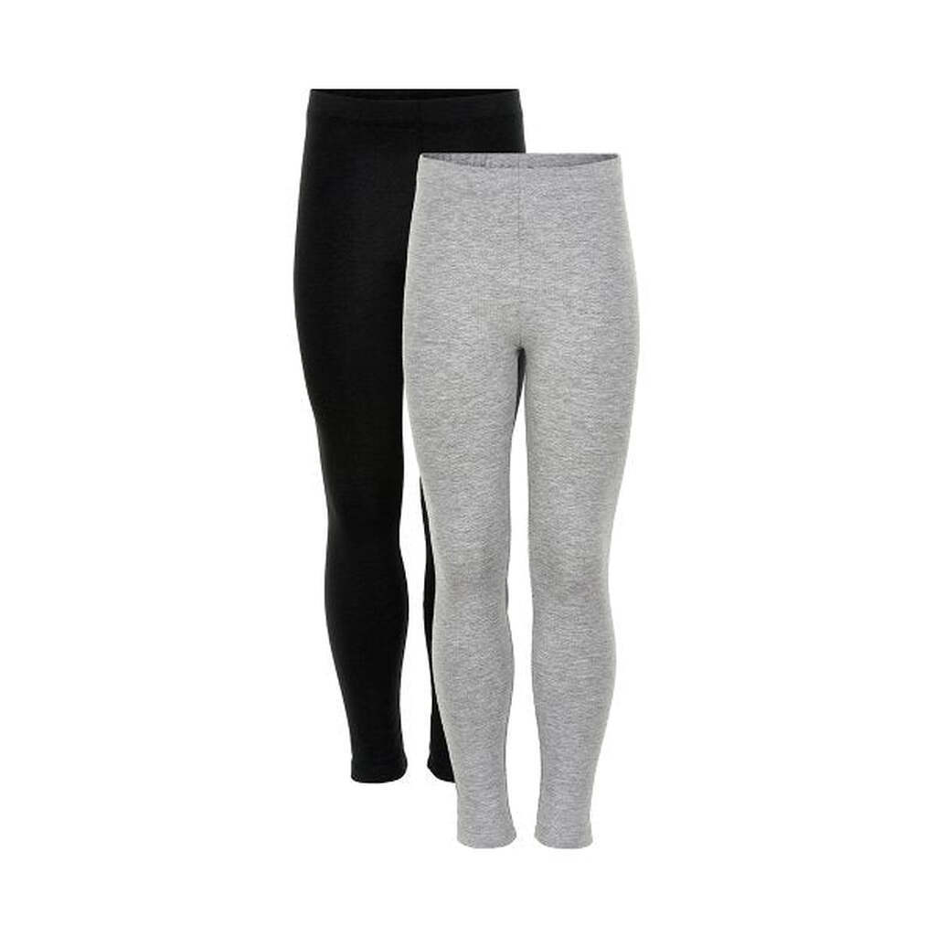 Minymo - Leggings Basic 2-pak (Grå/Sort) - 104